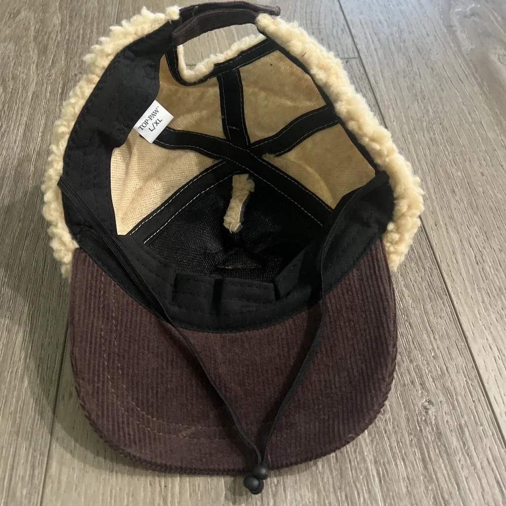 Top Paw Sherpa & Corduroy Hat For Dogs-New w/Tags LARGE/EXTRA LARGE